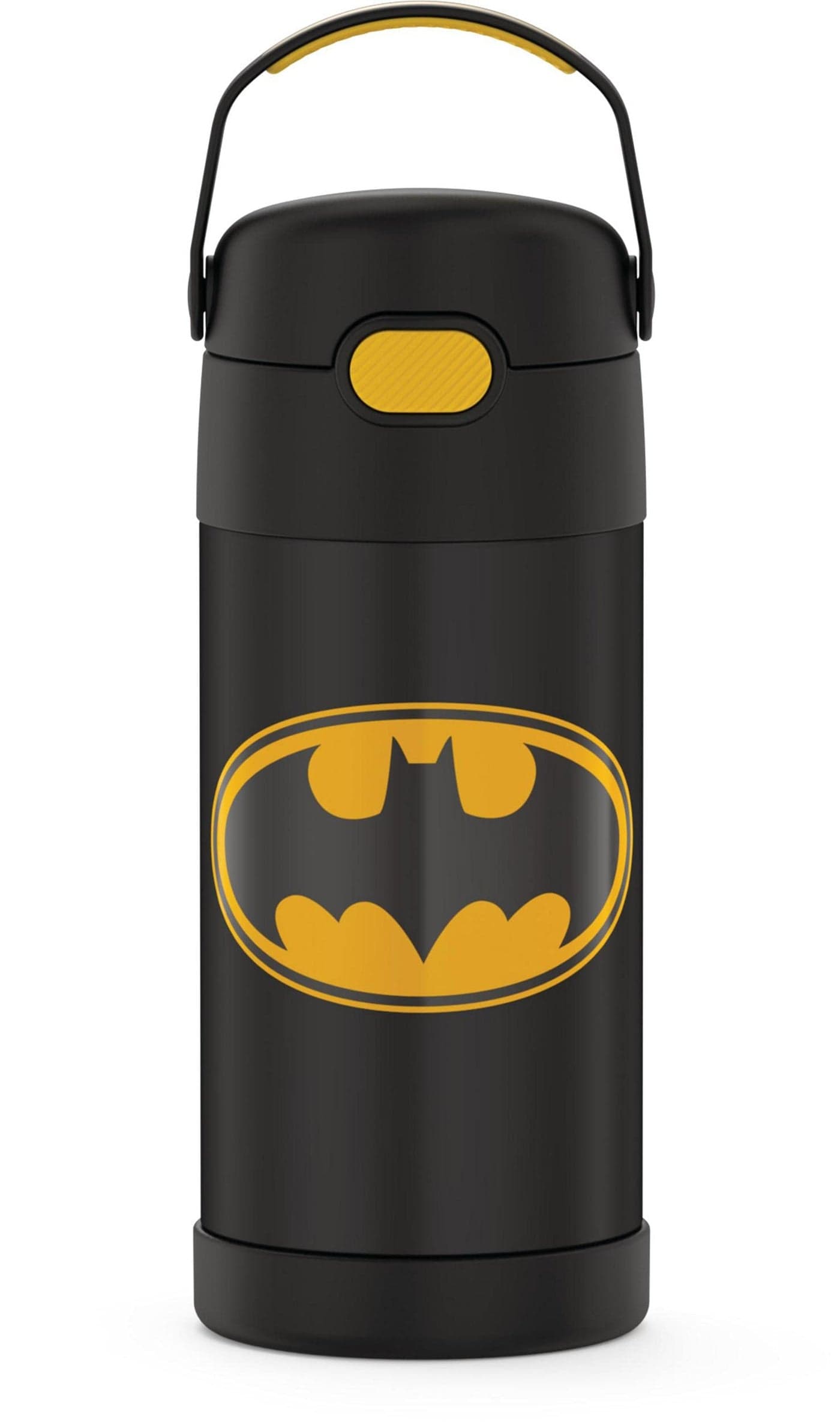 THERMOS FUNTAINER Water Bottle with Straw 12 Ounce Kids Stainless Steel Vacuum Insulated Water Bottle with Lid Batman