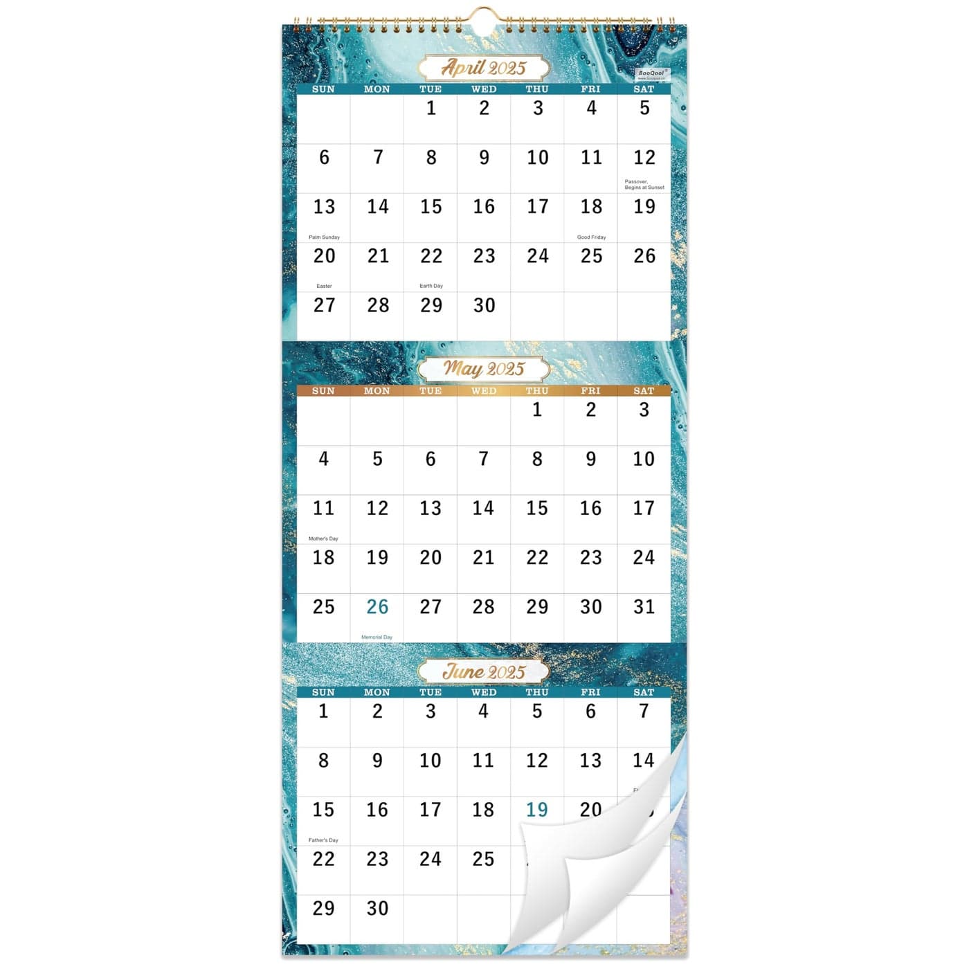 2025-2026 Wall Calendar - 3 Month Calendar 2025-2026, April 2025 - July 2026, 11" x 26", 2025 Calendar (Vertical), Large Monthly Calendar, Lay- Flat, Perfect for Your Busy Schedule