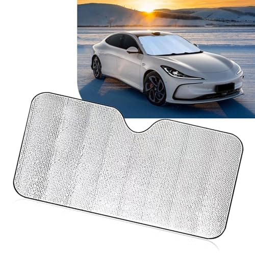 Zeathery Accordion Foldable Windshield Sun Shade Reflective Sunlight Highly Effective Cooling Heat Insulation Sunshade Convenient to Stow Summer Accessories Suitable for Most Cars Silver M