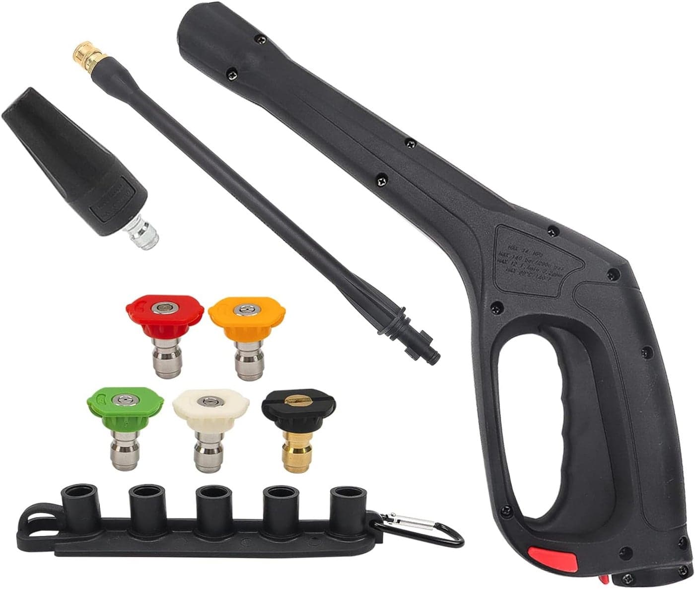 Bear Force Replacement Pressure Washer Spray Gun with Turbo Nozzle & 5 Spray Nozzle Tips