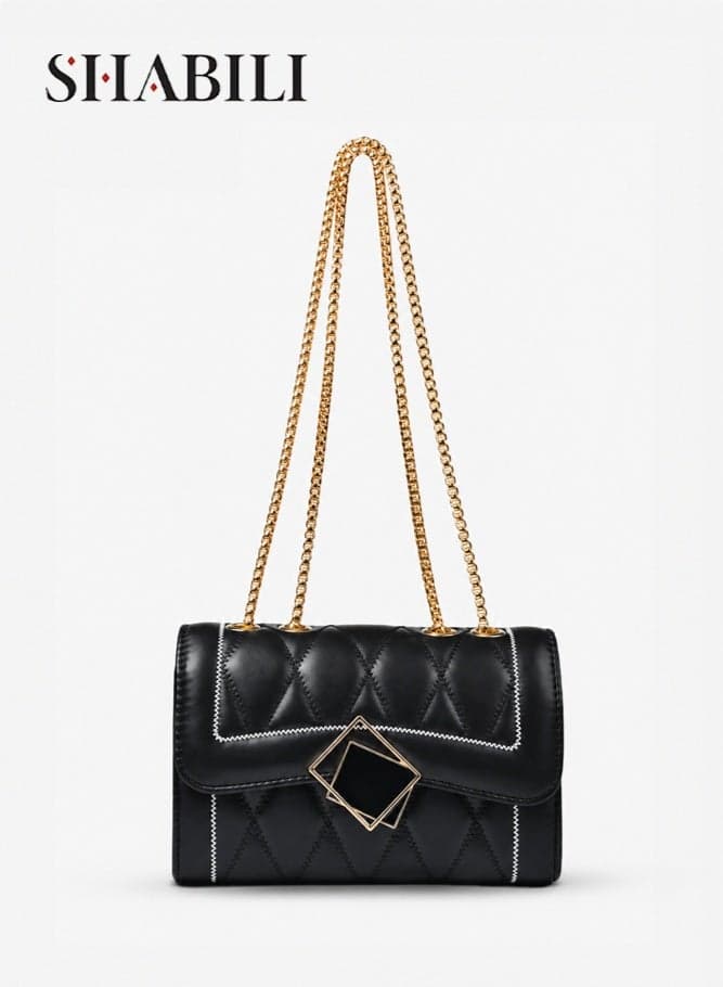 Women PU Shoulder Bag Crossbody Sling Satchel Handbag with Multi‑Pocket Large Capacity Diamond Quilted Design, Ladies Tote Top‑Handle Cross Bags for Daily Casual Travel Party Work Commute (Black)