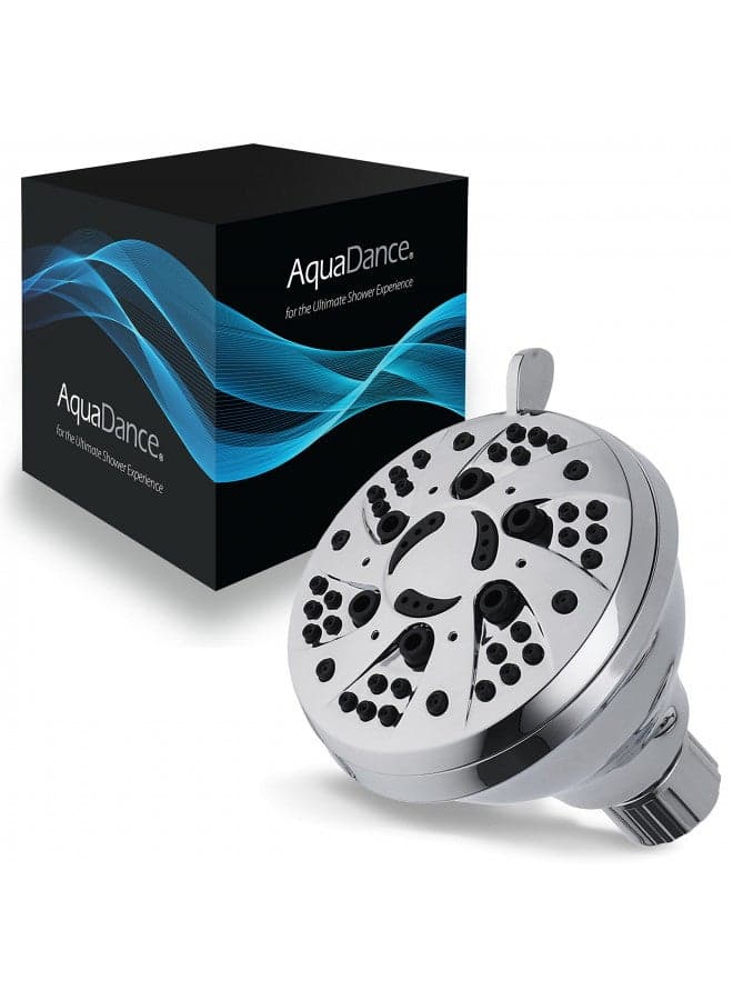 AquaDance Chrome Finish 6-Setting Shower Head for Maximum Power. Enjoy 2.5 gpm Spiral High Performance Luxury Even Under Low Water Pressure