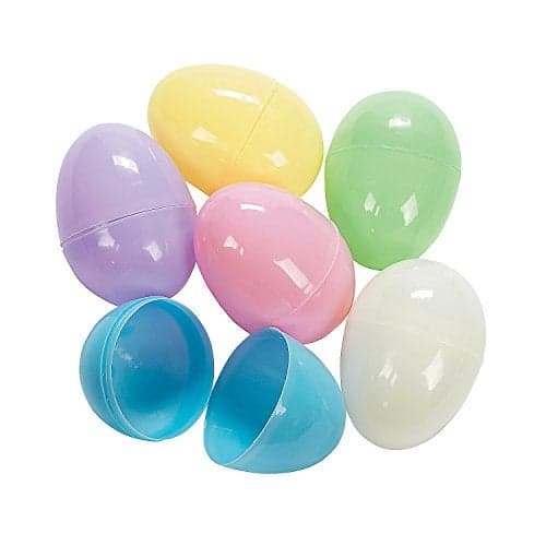 Fun Express Large Pastel Easter Eggs - Easter Hunt Party Supplies - Assorted (Set of 12 Eggs, 3 inch Size)
