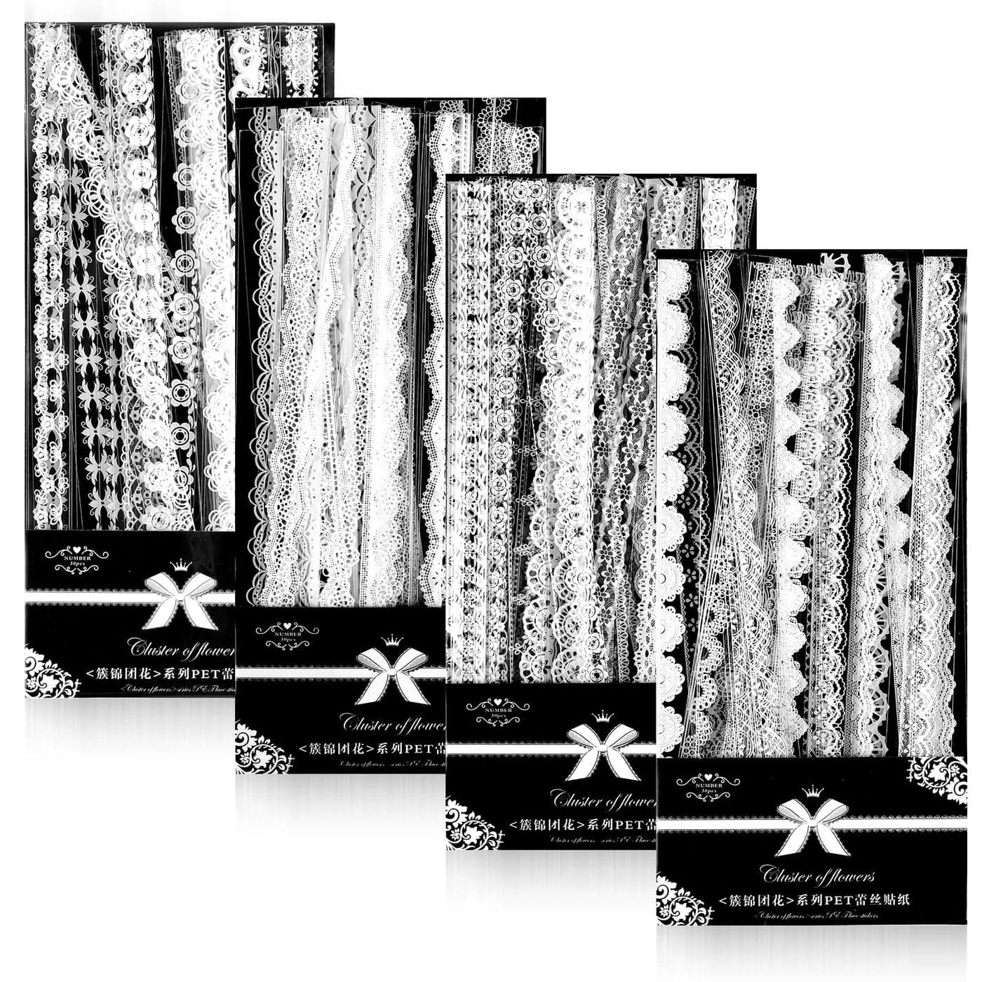 120 Pcs Lace Stickers Vintage Scrapbook Stickers Cute Coquette Stickers Aesthetic Scrapbooking Stickers Scrapbook Embellishments Stickers for Wedding Planners Journals Crafts Photo Frame