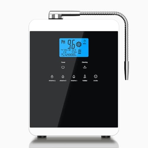 Koract Alkaline Water Ionizer Machine for Home, 11 Titanium Plates Alkaline Water Machine, pH 4-10.5 Acid Water Purifier, Water Filter Up to -600mV ORP | 10000 Liters Per Filter, Auto-Cleaning, Black