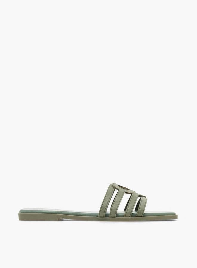Women Suede Strappy Slip-On Sandals