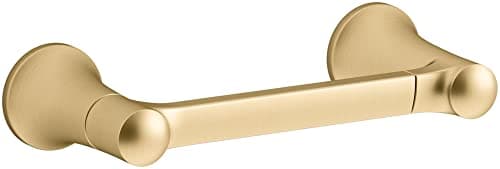 Kohler K21954 Tempered Wall Mounted Pivoting Toilet Paper Holder Vibrant Brushed Moderne Brass