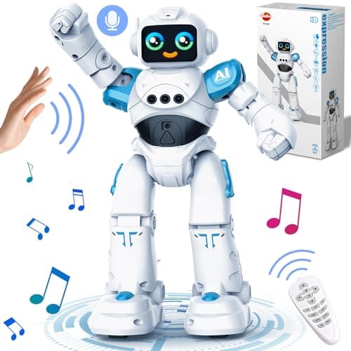 VATOS Robot Toys for Kids Smart Talking Voice Remote Control Robot Gesture Sensing Programmable Emo Robots Toy for Age 3 4 5 6 7 8 Year Old Boys Girls Birthday Gift Present