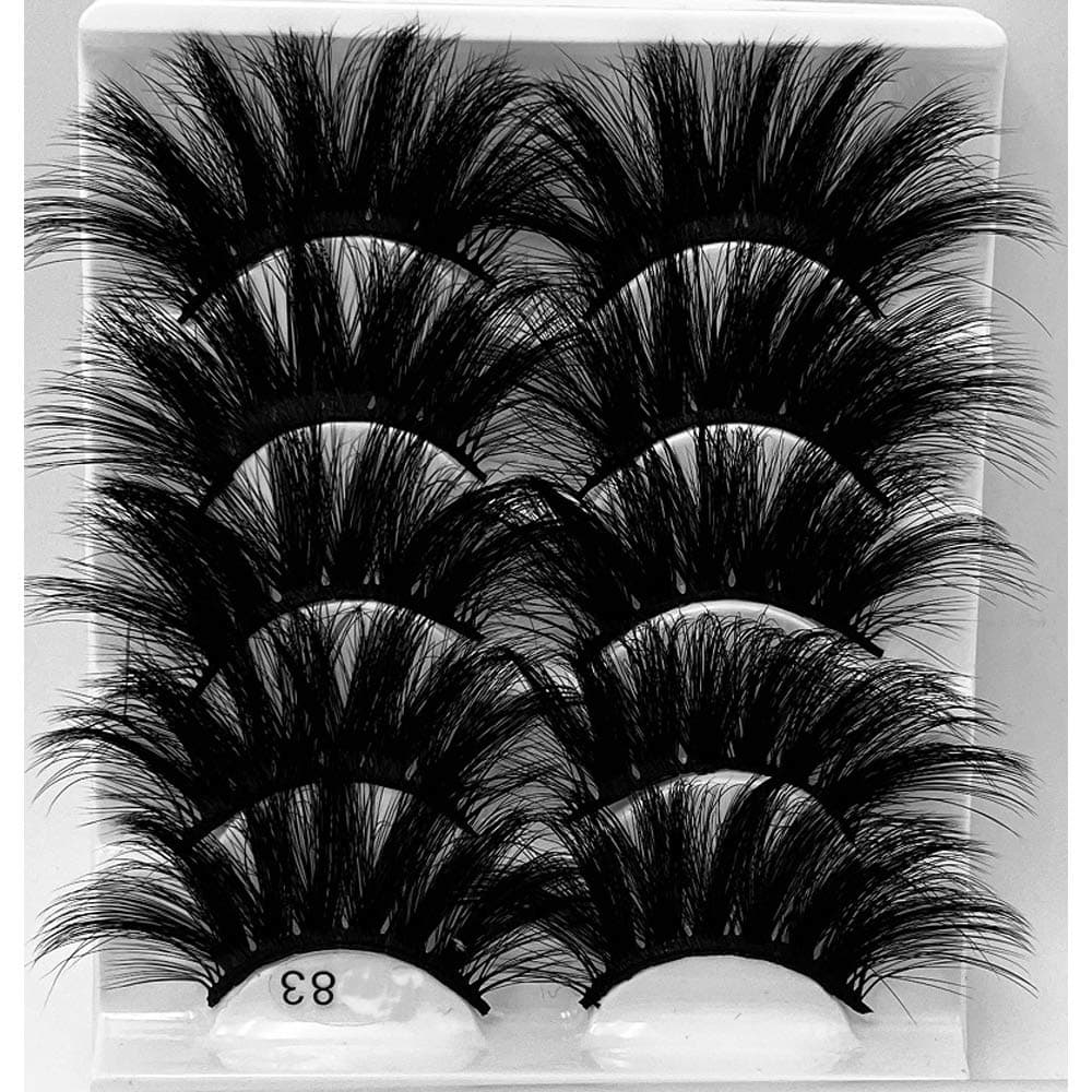 HBZGTLAD NEW 5Pair Fluffy Lashes 25mm 3d Mink Lashes Long Thick Natural False Eyelashes Lashes Vendors Makeup Mink Eyelashesa5D83