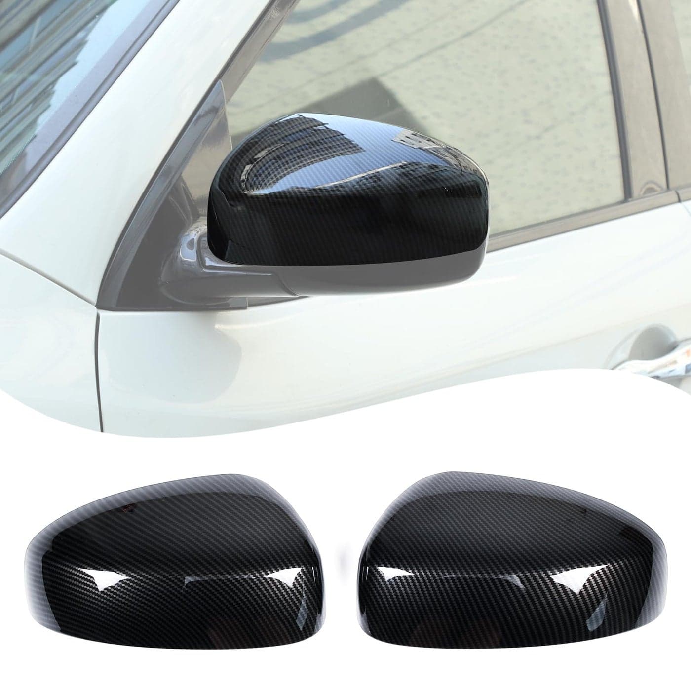 Lcojicep Car Door Side Mirror Cover Trim Compatible with Nissan Pathfinder 20132018Outside Door Mirror Cover Trim Exterior Rearview Mirror Cap ABS Carbon Fiber Grain