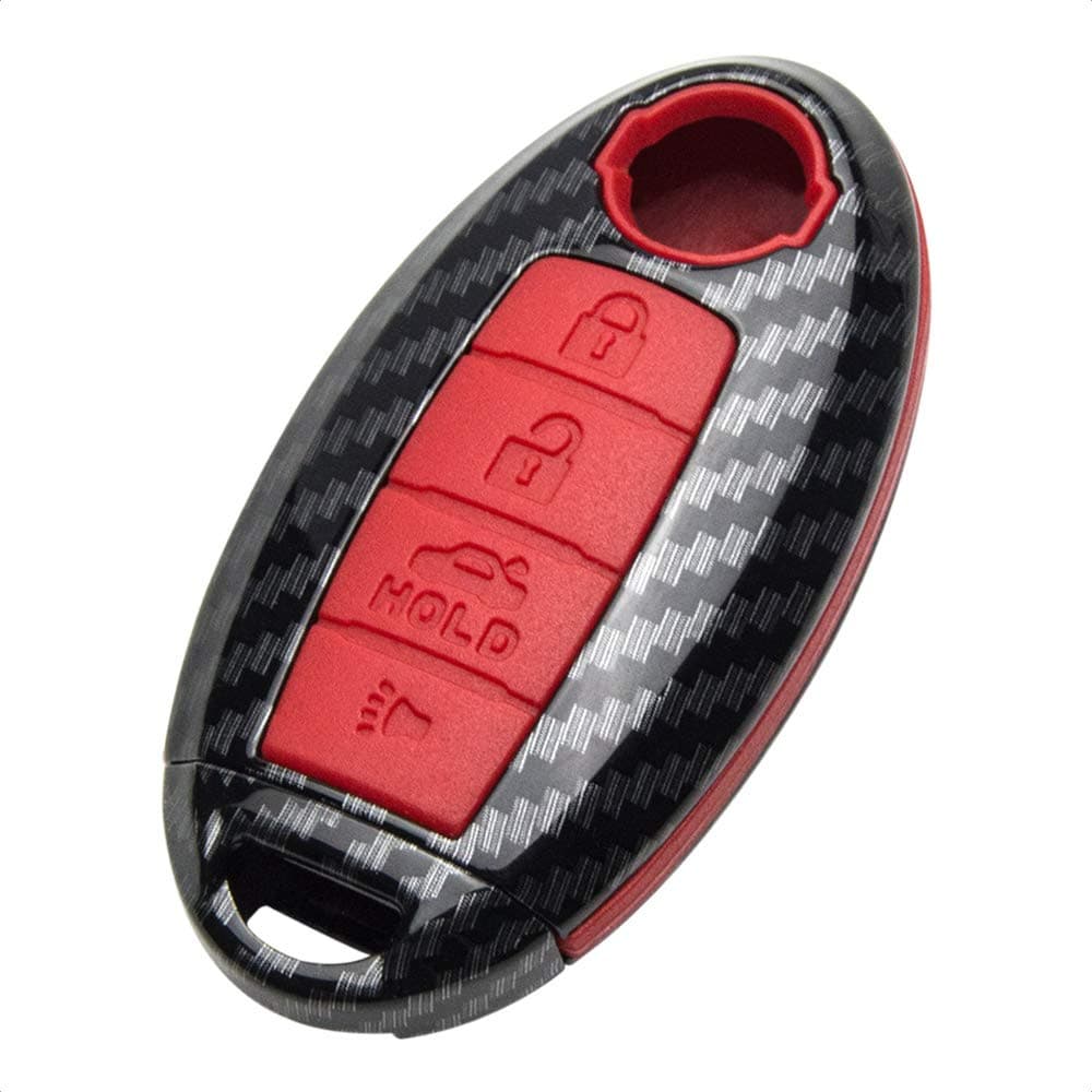 TANGSEN Key Fob Case Red Cover Compatible with Infiniti EX FX X G JX M Q QX Series Altima Coupe Armada GTR Maxima Murano Cross CABRIOLET Pathfinder Rogue SENTRA Versa 4 Button Keyless Entry Remote