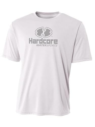 Hardcore Water Sports Mens Rash Guard Surf Swim Shirt SPF Protection Loose Fit White,White,XXX-Large