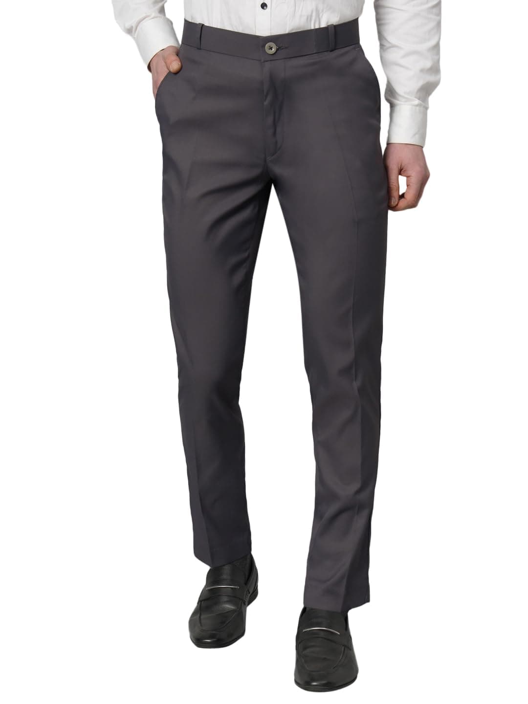 RAGZO Men's Formal Pants - Office Wear Trousers (ri90088f) (Dark Grey, 38)