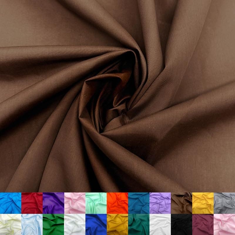 Ice Fabrics Cotton Polyester Broadcloth Fabric by The Yard 60 Wide Soft Breathable Broadcloth Fabric for Sewing Perfect for Apparel Bedding Curtains and More Brown 2 Yards