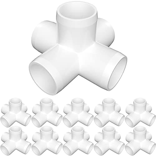 letsFix 1/2" PVC Fittings 5 Way (10-Pack) Furniture Grade, Elbow Connector, Heavy Duty for DIY Furniture, Frames, UV Resistant - Compatible with 1/2" Schedule 40 PVC Pipes