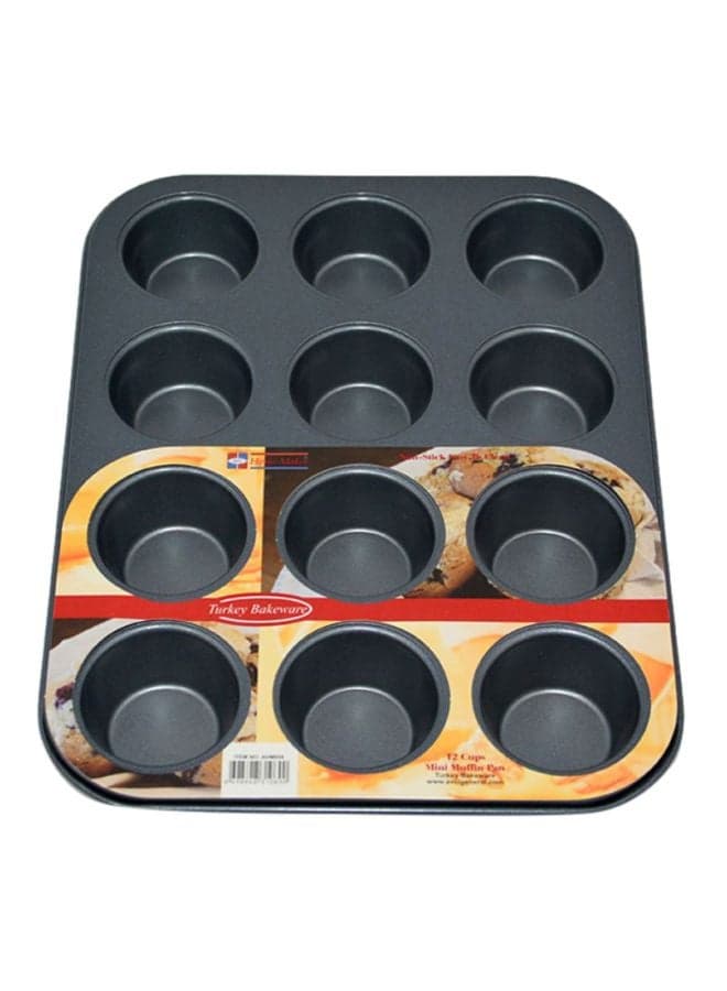 12 Cup Mini Muffun Pan Black