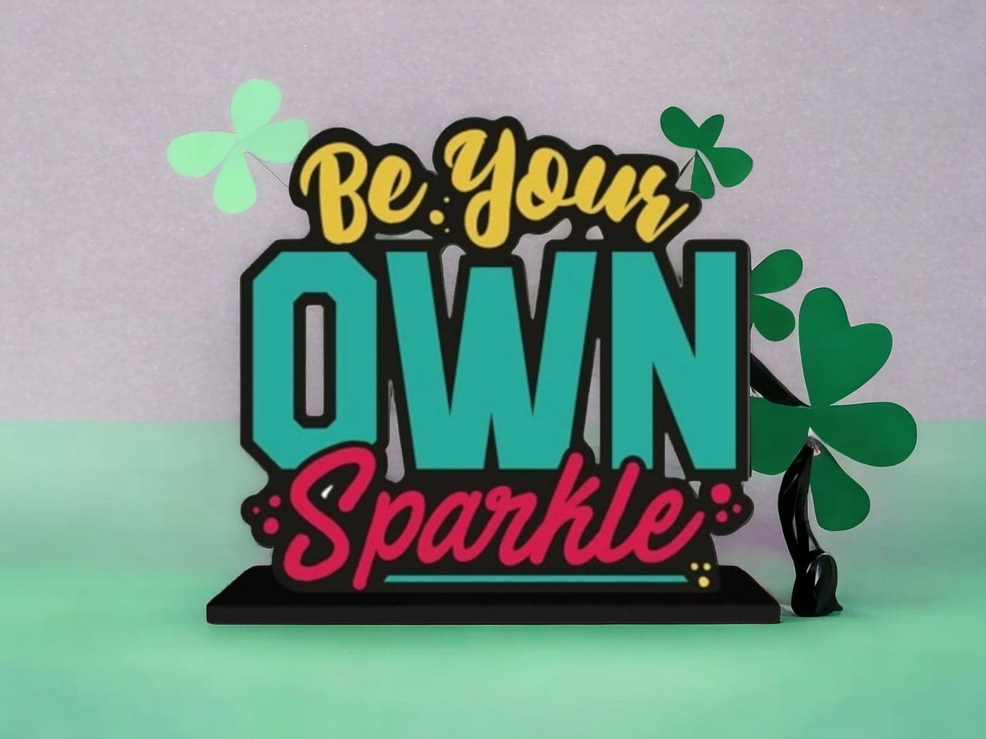 SAUDEEP INDIA Wooden Idols and Figurine | Be Your Own Sparkle Quotes Table Decor | Office Desk Showpiece | Home Decoration Item | Living Room Accessory | Modern Gifting Item