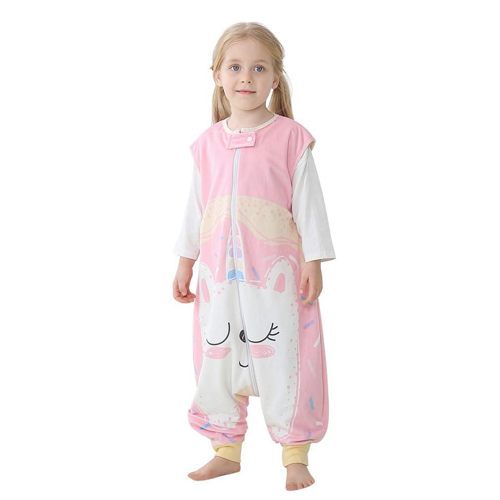 MICHLEY Toddler Sleeping Sack with Feet Newborn Infant Sleeveless Sleeping Bag 2way Zipper Baby Wearable Blanket for WalkersPink Unicorn56T