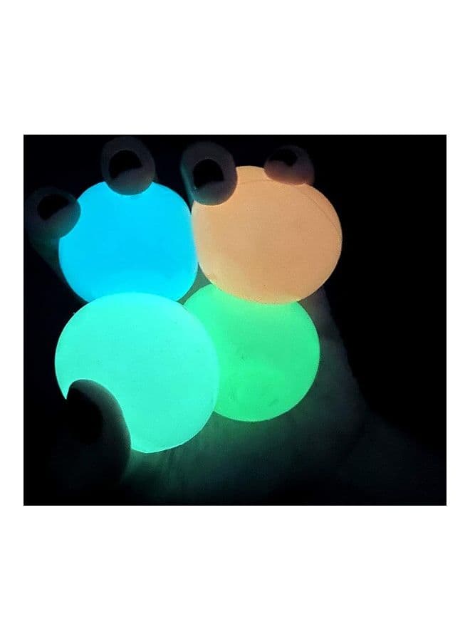 4-Piece Glowing Stress Relief Sticky Balls - Best Selling Anti-Stress Fidget Toys for Adults & Kids - Non-Toxic Silicone - Bright LED Lights - Ideal Gift for Office & Home