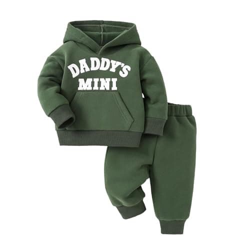 Voonlie Toddler Baby Boy Fall Clothes Long Sleeve Hoodie Sweatshirts Pants Set Infant Winter Outfits