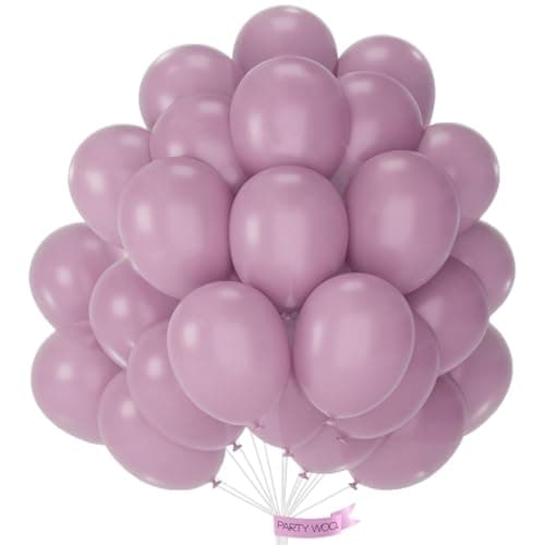 PartyWoo Dusty Purple Balloons 50pcs 12 Inch Lavender Boho Neutral Balloons for Wedding Anniversary Baby Shower Graduation Butterfly Bridal Shower Princess Fairy Birthday Party Decorations PurpleF29