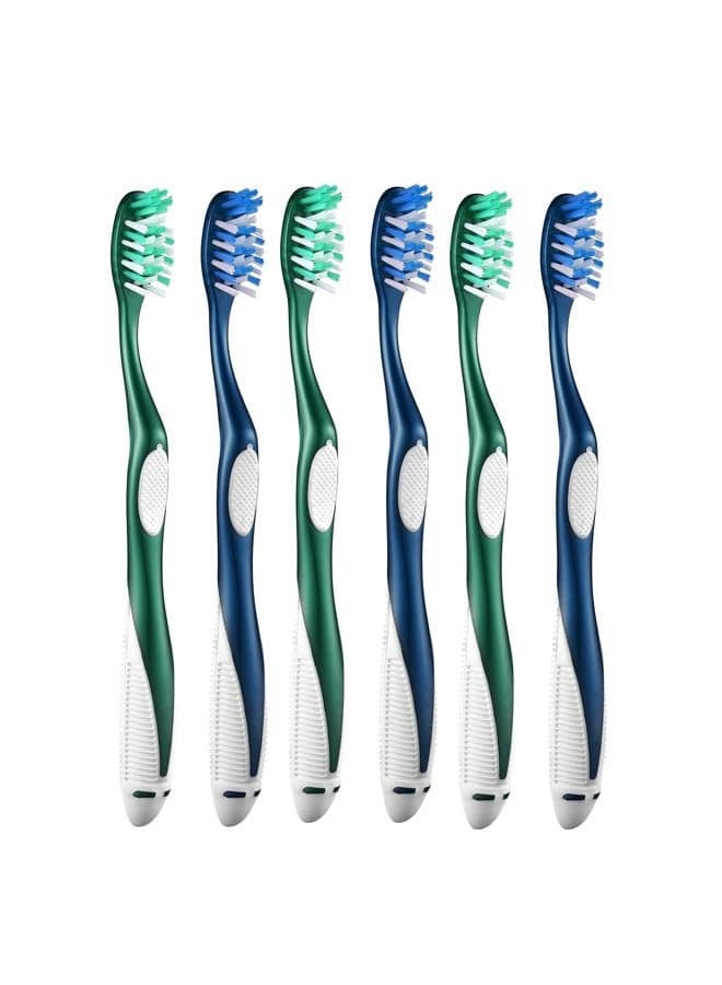 Extra Firm Toothbrushes for Adults, Extra Hard Bristles, 6 Count