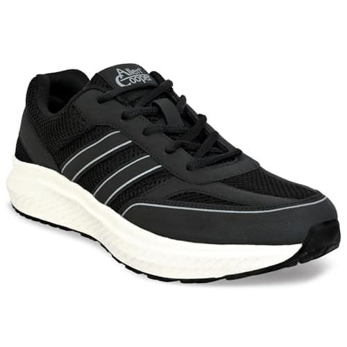 Allen Cooper Training, Walking,Cricket,Gym,Sports Comfortable Running Shoes for Men(624-8) Black