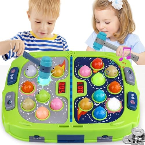 Whack Game Mole for Toddler Toys for 312 Year Old Boys and Girls Whack Game for KidsGifts for 3 4 5 6 Year Old Boys Interactive Educational Toys with Sound and Light PK Mode with 2 Hammers
