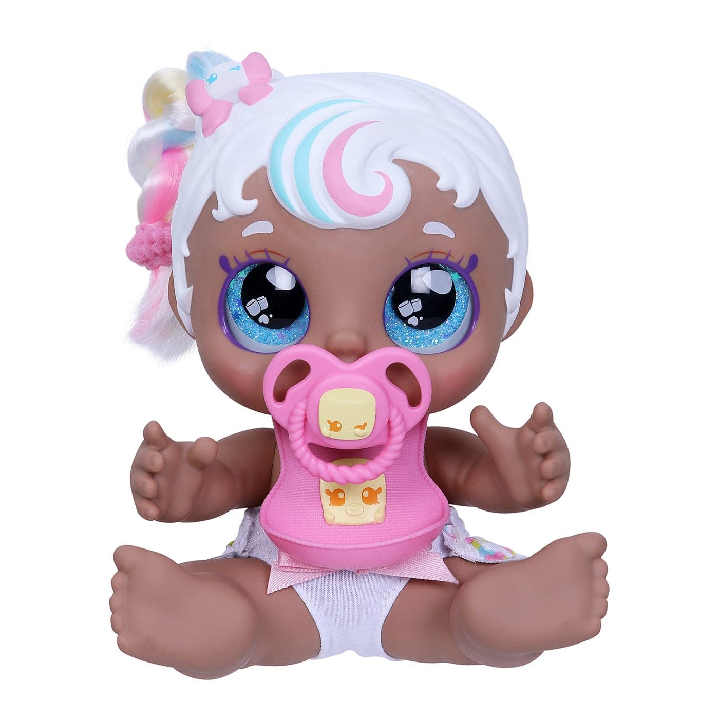 Kindi Kids Scented Sisters 6.5" Doll and 2 Accessories - Mini Mello Includes 1x Baby Doll, 1x Shopkin Rib, 1x Shopkin Dummy