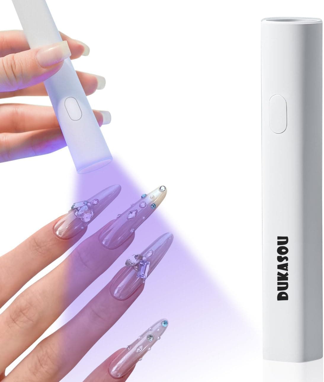Handheld UV Light for Gel Nails, UV Nail Lamp for Gel Polish, Portable Mini LED Nail Lamp, Cordless Rechargeable USB Nail Dryer for Fast Curing Home DIY Manicure Nail Art