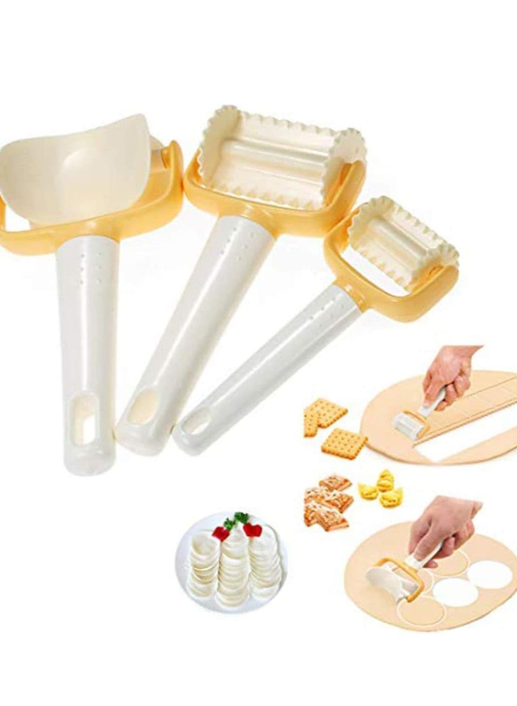 Bread Dough Cutter Rolling Cutters Cookies Biscuits Mold Dumpling Ravioli Skin Maker Circle Square Stamp Pasta Press Tool Accessory for Kitchen Bakery