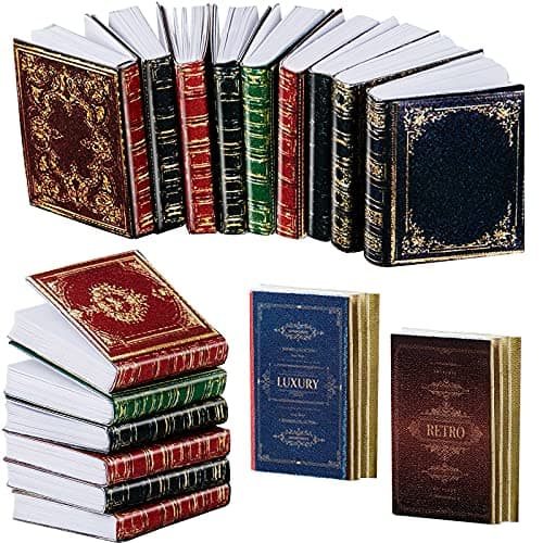 Skylety 24 Pieces 112 Scale Miniatures Dollhouse Books Assorted Miniatures Dollhouse Accessories Small Books Decoration Accessories Doll Toy SuppliesPrinted Style