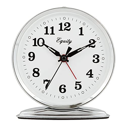 Equity 24014 Wind-Up Loud Bell Metal Alarm Clock Pack of 1 Silver