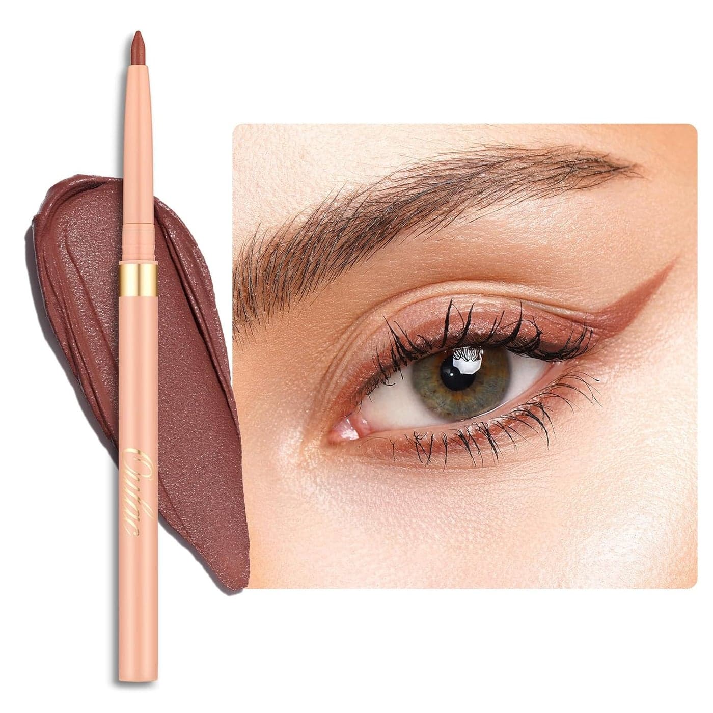 Oulac Brown Eyeliner Pencil, Waterproof Retractable Eye Liners Pen, Smooth and Creamy Eye Makeup for Precision Application Vegan & Cruelty-Free, 06 Body Talk