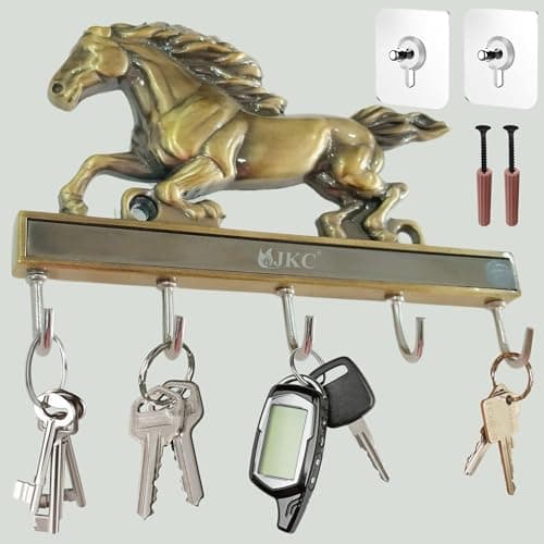 JKC Brass Finish Antique Rajwadi Key Holder for Home Decor Stylish, Key Hangers for Wall, Key Holder for Home Without Drill