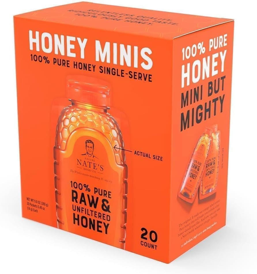 Nature Nate's Honey Minis - 100% Pure Raw Honey Packets