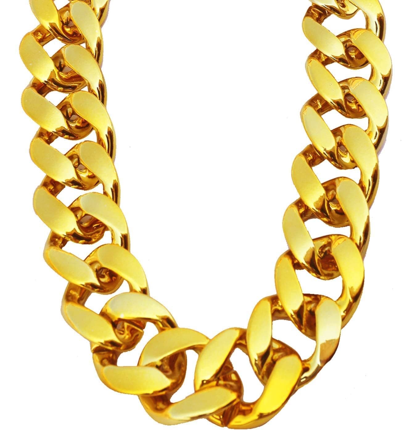 PinCute Men's Gold Chain Necklace, 36 inches Big Chunky Necklace Fake Gold Chain, Plastic Hip Hop Rapper Chain, 80s 90s Punk Style Necklace Costume Jewelry (36 Inch)