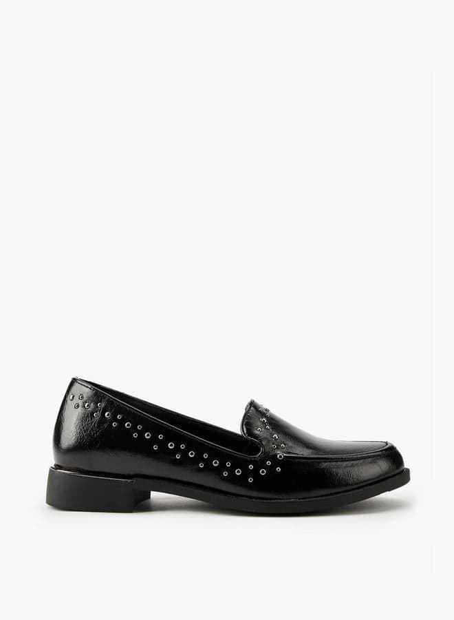 Flora Bella Stud Embellished Slip-On Loafers