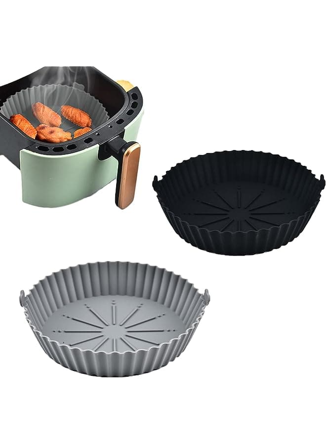 Air Fryer Silicone Pot, Reusable Universal Air Fryer Accessories for Air Fryer Baking Roasting Oven Microwave Cake Baking Mould, Steamer etc