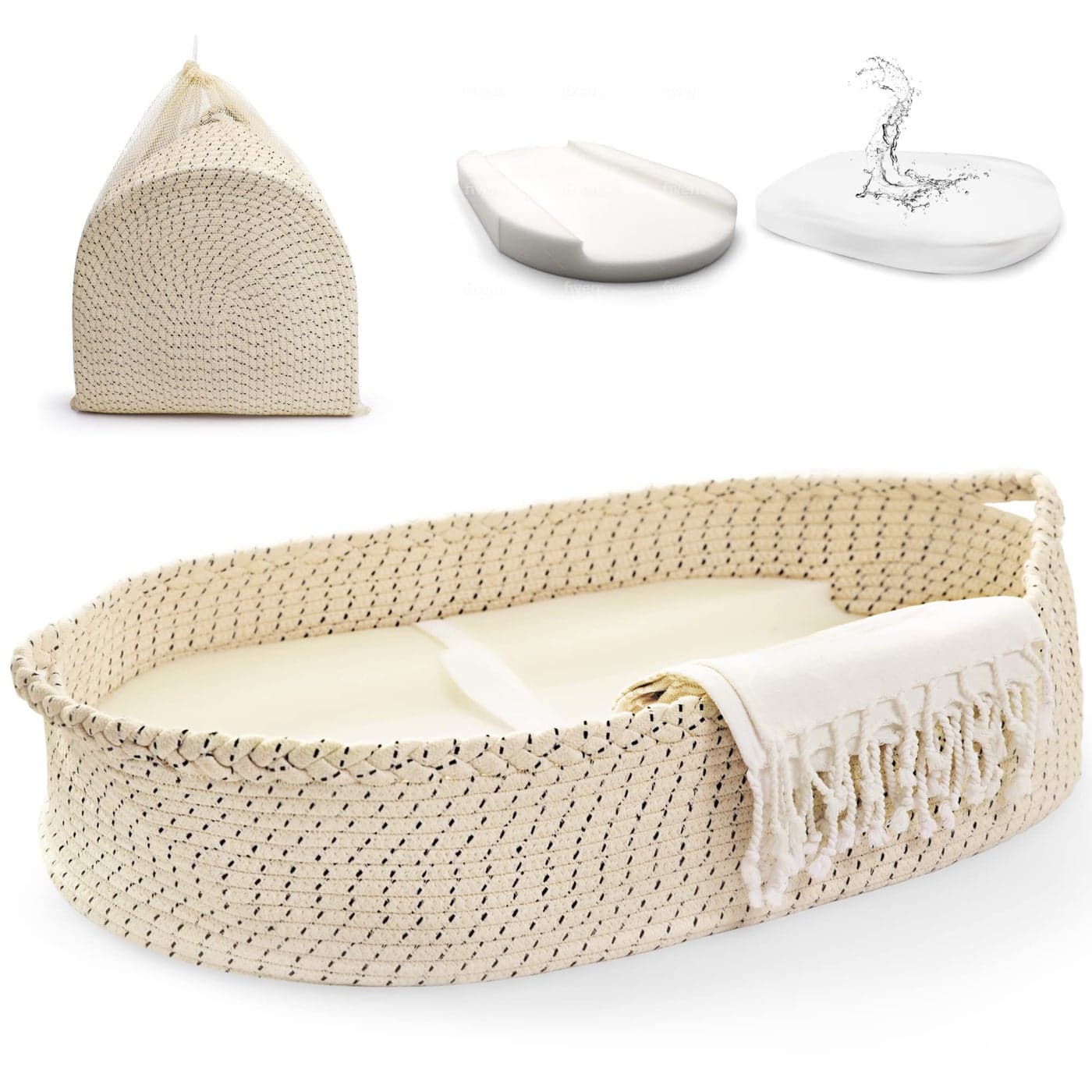 JJoo Baby Changing Basket Waterproof Pad Cover Portable Changing Table Topper Changing Pad for Dresser Nursery Changing Station Newborn Basket Infant Mat Gift for Baby Shower Cream