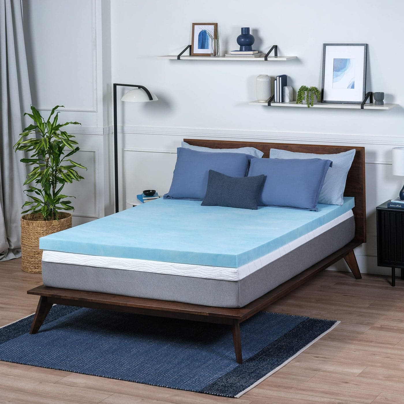 Sure2Sleep Twin Size 2Inch Gel Swirl Memory Foam Mattress Topper Made in USA