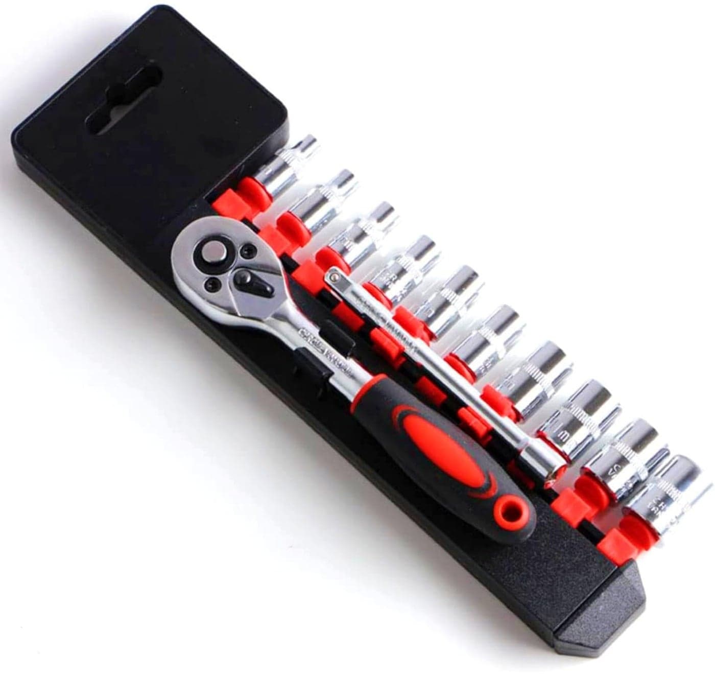 YWHWXB 14 Inch Ratchet Socket Wrench Set Metric Socket Set with Quick Release Reversible Ratchet Wrench and Extension Bar Metric SAE Mechanic Tool Kit12 Pcs