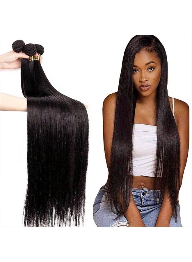 12A Indian Long Virgin Straight Hair 2 Bundles (32 32 Inches) Long Straight Human Hair Extensions Can be Dyed And Styled Hair Weaving