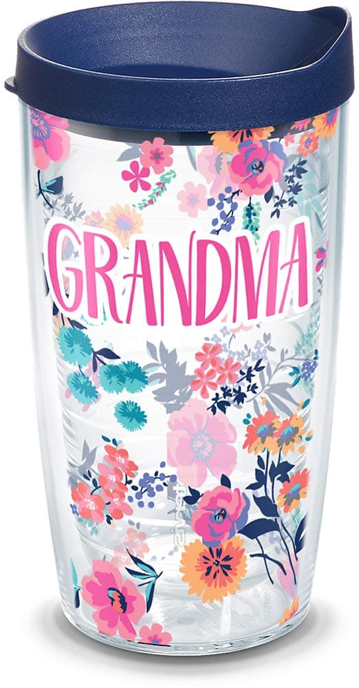 Tervis Made in USA Double Walled Dainty Floral Mothers Day Insulated Tumbler Cup Keeps Drinks Cold Hot 16oz Grandma