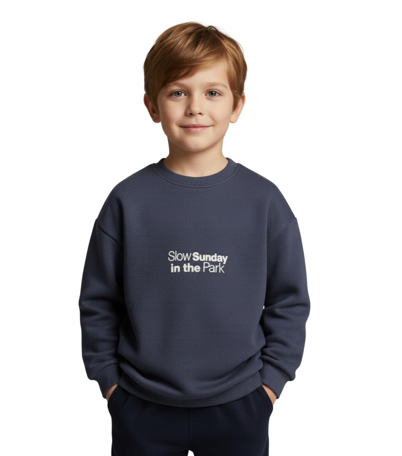 Alan Jones Clothing Boys & Girls Oversized Sweatshirt | Graphic Print | Age 3-10 Years | Warm & Comfortable Kids Pullover (Slate Blue_9-10 Years)