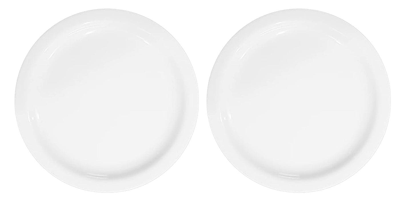 HAINE Pure Melamine Unbreakable Dinner Plate, White, (11.5 inch) (2, Greater Than 10")