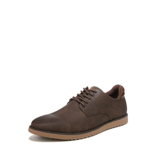 Dr. Scholl's Shoes Men's Sync Plain Toe Dress Casual Oxford, Brown/Brown Smooth, 10