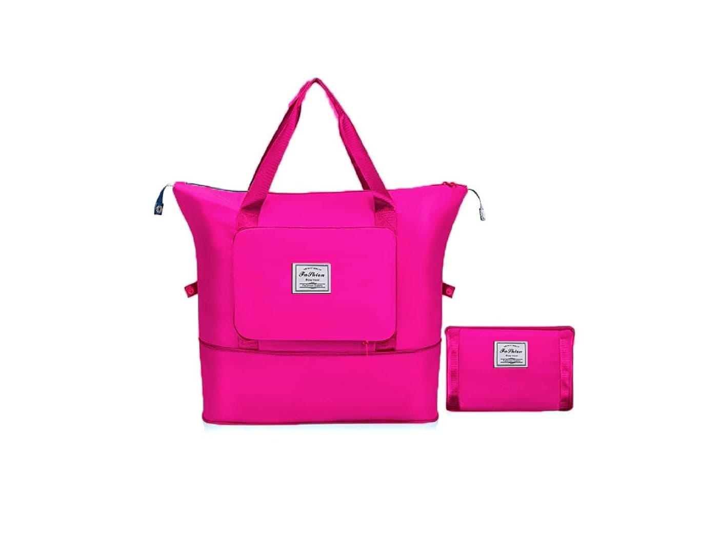 SHIVMYRA Foldable Travel Duffel Bag, Large Capacity Folding Travel Bag, Travel Lightweight Waterproof Carry Luggage Bag (40 x 23 x 45cm) (Dark Pink)