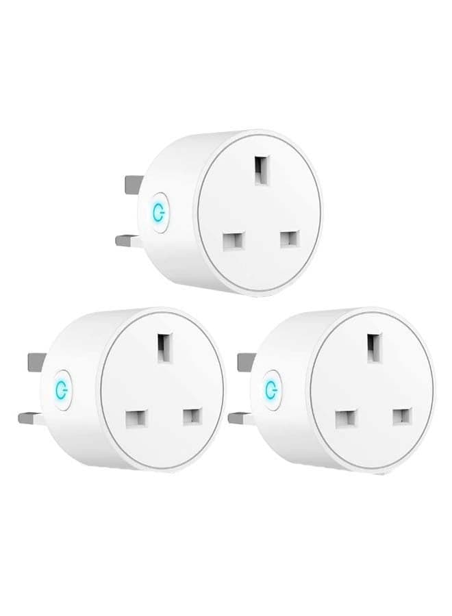 3-Piece Wireless Mini Smart Plug Set White 55 x 55mm