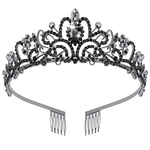 Didder Tiaras for Women, Black Crystal Crowns for Women Princess Crown Tiaras and Crowns for Women Girls Women's Headbands Halloween Christmas Bridal Wedding Prom Birthday Party Gift